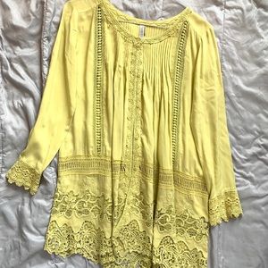 {MONORENO} oversized lace embroidered tunic